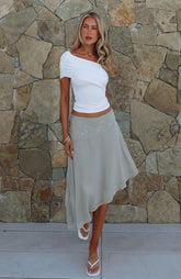 Hidden Grace Midi Skirt Sage