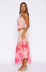 Mediterranean Mirage Midi Skirt Botanic Mirage