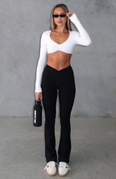 Revival High Waisted Flare Leggings Black