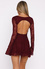 With Every Heart Beat Mini Dress Burgundy