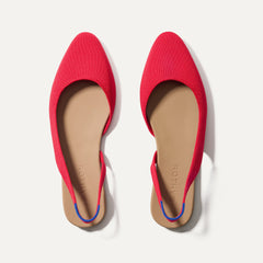 The Almond Slingback - Lollipop Red